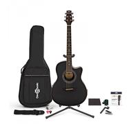 Roundback Acoustic Guitar Complete Player Pack by Gear4music Black