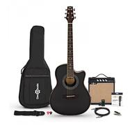 Roundback Electro Acoustic Guitar + 15W Amp Pack Black