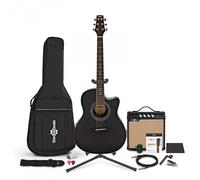 Roundback Electro Acoustic Guitar Black + Complete Pack