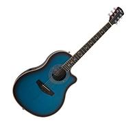 Roundback Electro Acoustic Guitar by Gear4music Blue Burst
