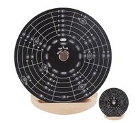 Rounded of Fifths, Music Theory Disc, 4.72x4.72 inches Aluminum Alloy Learning Tool, Melody Education Aid, Includes Wooden Stand Holder for School, Writing, Understanding Notes