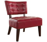 Roundhill Furniture Movile Silla Decorativa con Asiento de Gran tamaño, Madera, Rojo, Oversized