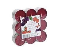 Roura 18 Pieces Mix Berries Scented Tea Lights Candles, 15 x 38 mm, Wax, Dark Brown, One Size