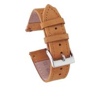 ROUREOX 16mm Correa De Cuero Reloj Auténtica Ajustable Cómoda con Cierro De Acero Inoxidable Correa De Cuero Reloj-Marrón Claro