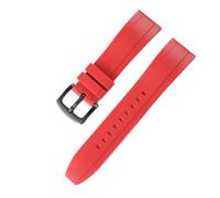 ROUREOX 18-26mm Correa Impermeable Goma Silicona Extremo Recto Banda Deportiva Transpirable Cómoda Unisex para Omega Seamaster/Longines Conquest-Rojo 20MM