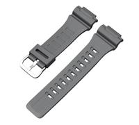 ROUREOX 18mm Correa Silicona Hombre Impermeable Goma Banda Repuesto Deportiva Hebilla Pasador para Casio AQ-S810W/800W/AEQ-110W/SGW-300H/400H/500H-4 + Plata 18MM