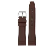 ROUREOX 20mm 21mm 22mm Correa Repuesto Silicona Suave Multicolor Hebilla Metálica Impermeable Anti Sudor para IWC Pilot's/Portugieser Le Petit Prince-Marrón 22MM