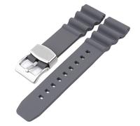 ROUREOX 20mm 22mm Correa Silicona Hombre Impermeable Goma Banda Deportiva Repuesto para Seiko Prospex SRPD55K1/SPB323J1/SRP777K2/SBDC081/SBBN043-Gris + Plata 20MM