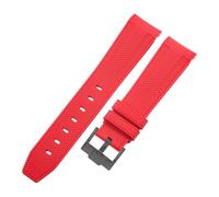 ROUREOX 20Mm Correa De Repuesto Silicona Suave, Hebilla Clásica Banda De Reloj Colores para Omega x Swatch MoonSwatch Collection-Rojo Negro 20MM