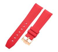 ROUREOX 20Mm Correa De Repuesto Silicona Suave, Hebilla Clásica Banda De Reloj Colores para Omega x Swatch MoonSwatch Collection-Oro Rosa Roja 20MM