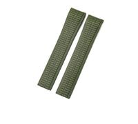ROUREOX 21mm Banda Liberación Rápida Goma Silicona Hombre Correa Duradera Cómoda Impermeable para Patek Philippe Aquanaut 5164/5167-Verde Oscuro + Sin Hebilla 21MM