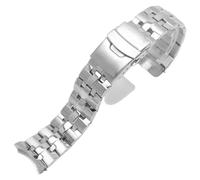 ROUREOX 22MM 316L Acero Inoxidable Banda de Reloj Reemplazo, Metal Pulsera de Reloj, Extremo Curvo para Casio Edifice EF-533/EF-558/EF-559/EFR-520-Plata EF-558 22MM