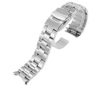 ROUREOX 22MM Acero Cepillado Correa Despliegue Curva, Hombres Pulsera Hebilla Plegable Metallica para Casio Edifice EF-527D-1AV-Plata 22MM