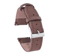 ROUREOX 22mm Correa De Cuero Reloj Auténtica Suave Repuesto Cierro Metálico Ajustable Correa De Cuero Reloj-Marrón Oscuro