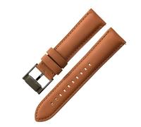 ROUREOX 22mm Correas Reloj Cuero Auténtico Cierre Metal Liberación Rápida Pulseras Reloj Repuesto para Fossil FS5061 FS5237 ME3052 3054-Marrón Claro + Negro