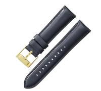ROUREOX 22mm Correas Reloj Cuero Auténtico Cierre Metal Liberación Rápida Pulseras Reloj Repuesto para Fossil FS5061 FS5237 ME3052 3054-Azul Oscuro + Oro