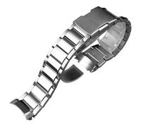 ROUREOX 22MM Hombres Metal Correa de Reloj Reemplazo, Acero Inoxidable Extremo Curvo, Banda de Reloj para Casio Edifice EQB-500/EQB-501/EQB-800-Plata 22MM