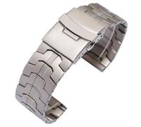 ROUREOX 22MM Hombres Metal Correa Reemplazo, Pulsera Acero Inoxidable, Extremo Recto para Casio Edifice EFR-303/EFV-540/EFS-S510-Titanio + Plata 22MM
