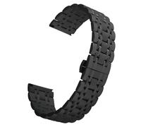 ROUREOX 22MM Metálica Correa, Extremo Recto, 316L Acero Inoxidable Banda Reemplazo para Emporio Armani AR60024/AR60025/AR60028/AR11238/AR11239-Negro B 22MM
