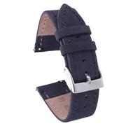 ROUREOX 24mm Correa De Cuero Reloj Auténtica con Ajuste Cómodo Cierro Metálico Ajustable Correa De Cuero Reloj De Reparación-Gris Oscuro