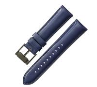 ROUREOX 24mm Correas Reloj Cuero Auténtico Cierre Metal Liberación Rápida Pulseras Reloj Repuesto para Fossil FS5061 FS5237 ME3052 3054-Azul Claro + Negro