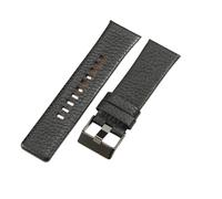 ROUREOX 24mm Correas Reloj Cuero Repuesto Cierre Acero Inoxidable Pulseras Reloj Cuero Vaca para Diesel DZ4323 7312 7314 1657 4318-Negro