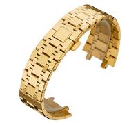 ROUREOX 26MM Acero Inoxidable Correa Reemplazo, Ajustable Extraíble Accesorio de Reloj para Casio GA-2100/2110-Oro