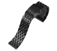 ROUREOX 316L Acero Inoxidable Correa de Reloj Reemplazo, Hombres Metal Extremo Recto, Accesorios de Reparación de Reloj para Diesel DZ7311/DZ4358-Negro 7 Perlas 28MM
