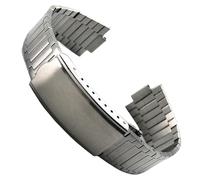 ROUREOX 316L Acero Inoxidable Correa Reemplazo, Pulsera Hebilla Plegable Convexa Metallica para Omega Vintage Color TV-Inspired-Plata 11 * 22MM