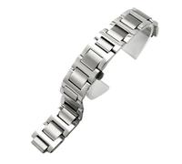 ROUREOX 316L Acero Inoxidable Correa Reloj, Extremos Convexos, Metal Sólido Pulsera Reloj Reemplazo para Ballon Bleu de Cartier-Silber 14x22MM