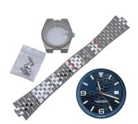 ROUREOX 39.5mm Kit Caja Reloj Esfera Agujas Acero INOX Cristal Zafiro Brazalete Integrado Movimiento NH35 Set DIY para Rolex Datejust/Royal Oak/Tissot PRX-13 39.5MM