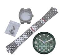 ROUREOX 39.5mm Kit Caja Reloj Esfera Agujas Acero INOX Cristal Zafiro Brazalete Integrado Movimiento NH35 Set DIY para Rolex Datejust/Royal Oak/Tissot PRX-6 39.5MM