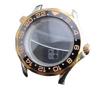 ROUREOX 42mm Caja Reloj Bicolor 31.7mm Esfera Cristal Zafiro NH35 NH36 Movimiento Bisel Chapado Oro Rosa Piezas Mod para Omega Seamaster Diver 300M-6 42MM