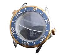 ROUREOX 42mm Caja Reloj Bicolor 31.7mm Esfera Cristal Zafiro NH35 NH36 Movimiento Bisel Chapado Oro Rosa Piezas Mod para Omega Seamaster Diver 300M-4 42MM