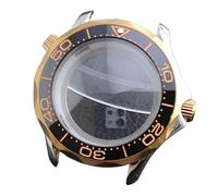 ROUREOX 42mm Caja Reloj Bicolor 31.7mm Esfera Cristal Zafiro NH35 NH36 Movimiento Bisel Chapado Oro Rosa Piezas Mod para Omega Seamaster Diver 300M-2 42MM