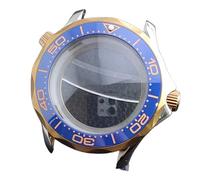 ROUREOX 42mm Caja Reloj Bicolor 31.7mm Esfera Cristal Zafiro NH35 NH36 Movimiento Bisel Chapado Oro Rosa Piezas Mod para Omega Seamaster Diver 300M-5 42MM