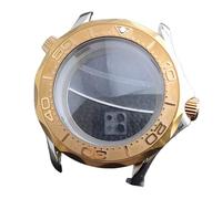 ROUREOX 42mm Caja Reloj Bicolor 31.7mm Esfera Cristal Zafiro NH35 NH36 Movimiento Bisel Chapado Oro Rosa Piezas Mod para Omega Seamaster Diver 300M-15 42MM