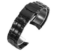 ROUREOX Acero Inoxidable Banda Reemplazo, Hombres Metallica Correa Reloj para Casio Edifice EF-312/521/531/533/534/535/539/544/546/550-Negro 550