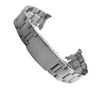ROUREOX Acero Inoxidable Banda Reemplazo, Pulsera Despliegue Metálica, Extremo Curvo para Rolex Air-King/Datejust/Oyster Perpetual-Plata Mate 13MM