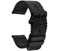 ROUREOX Acero Inoxidable Correa Reemplazo Universal, Pulsera Metallica Agujero, Extremo Recto para Seamaster/Breitling/Portugieser/Pilot’s Watch-Negro 24MM