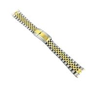 ROUREOX Acero Inoxidable Correa Reloj Ajustable, Correa Metal Sólido Reemplazo Accesorio para Rolex Datejust/SUB/GMT/Oyster Perpetual-Plata Oro 20MM