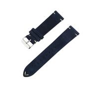 ROUREOX Banda de Reloj Ante Liberación Rápida Correa de Cuero Genuino Alta Resistencia Hebilla Pulida 20mm-Azul Oscuro