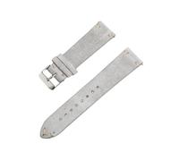 ROUREOX Banda de Reloj Ante Liberación Rápida Correa de Cuero Genuino Alta Resistencia Hebilla Pulida 20mm-Gris Claro