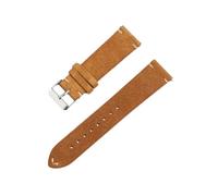 ROUREOX Banda de Reloj Ante Liberación Rápida Correa de Cuero Genuino Alta Resistencia Hebilla Pulida 20mm-Marrón Amarillento