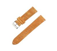 ROUREOX Banda de Reloj Ante Liberación Rápida Correa de Cuero Genuino Alta Resistencia Hebilla Pulida 20mm-Marrón Claro