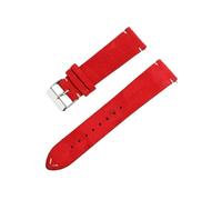 ROUREOX Banda de Reloj Ante Liberación Rápida Correa de Cuero Genuino Alta Resistencia Hebilla Pulida 20mm-Lacre