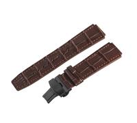 ROUREOX Banda de Reloj de Cuero 23mm Grano de Caimán Correa de Repuesto con Cierre de Mariposa Desplegable para FIYTA Interstellar Series-Negro + Negro