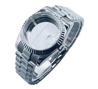 ROUREOX Bisel Borde Moneda Caja Set Correa Eslabón Semicircular Acero 316L Cristal Zafiro ETA 2824 PT5000 100M Impermeable DIY para Rolex Day-Date/Datejust-A 40MM