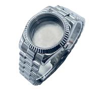 ROUREOX Bisel Borde Moneda Caja Set Correa Eslabón Semicircular Acero 316L Cristal Zafiro ETA 2824 PT5000 100M Impermeable DIY para Rolex Day-Date/Datejust-D 40MM