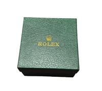 ROUREOX Caja Almacenamiento Hombre Estuche Reloj Individual Verde Madera Expositor Efecto Cuero Almohadilla para Rolex Oyster Perpetual